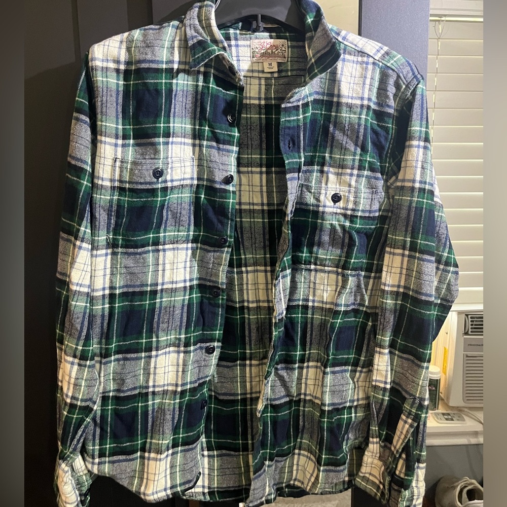 Green and Blue Plaid Button-Up Shirt jcrew